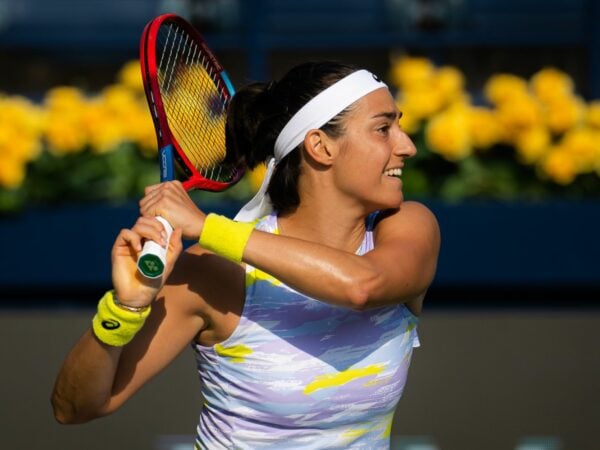 Caroline Garcia at the 2022 Dubai Duty Free Tennis Championships WTA 1000 tennis tournament