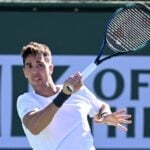Thanasi Kokkinakis at the BNP Paribas Open at Indian Wells Tennis Garden.