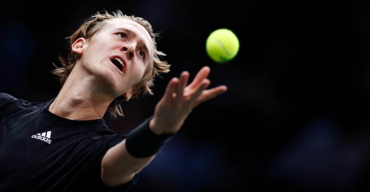 Sebastian Korda of the U.S. at the ATP Masters 1000 Paris Masters