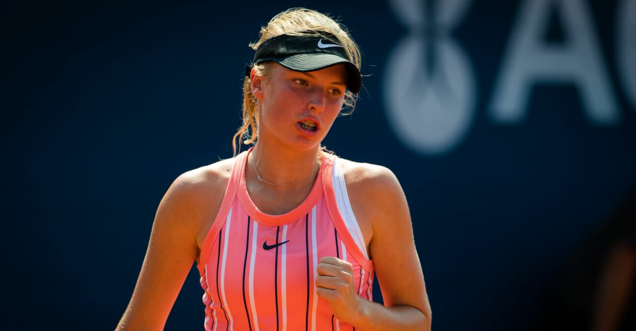 Linda Fruhvirtova of the Czech Republic at the 2020 Prague Open WTA International