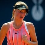 Linda Fruhvirtova of the Czech Republic at the 2020 Prague Open WTA International