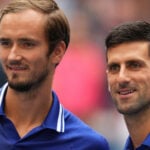Daniil Medvedev and Novak Djokovic