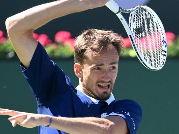 Daniil Medvedev at the BNP Paribas open at the Indian Wells Tennis Garden.