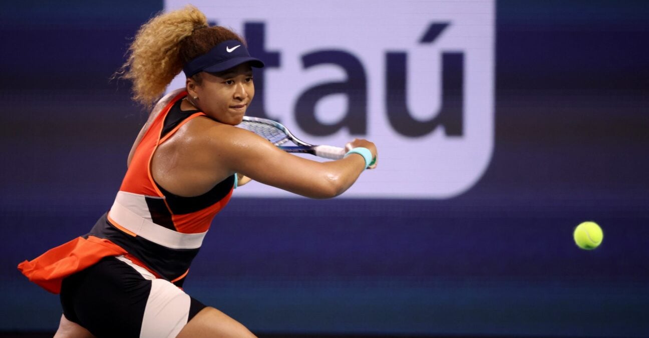Naomi Osaka during her quarter-final match at the Miami Open at Hard Rock Stadium
