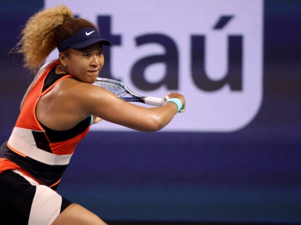 Naomi Osaka during her quarter-final match at the Miami Open at Hard Rock Stadium
