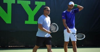 Marian Vajda and Novak Djokovic, 2014
