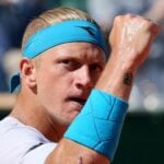 Spain's Alejandro Davidovich Fokina reacts during the final match against Greece's Stefanos Tsitsipas at the ATP Monte Carlo Master