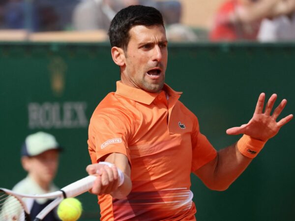 Serbia's Novak Djokovic in action during his second round match against Spain's Alejandro Davidovich Fokina at the Monte-Carlo Masters 2022