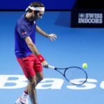 Switzerland's Roger Federer during practice at St. Jakobshalle, Basel, Switzerland in October 2019