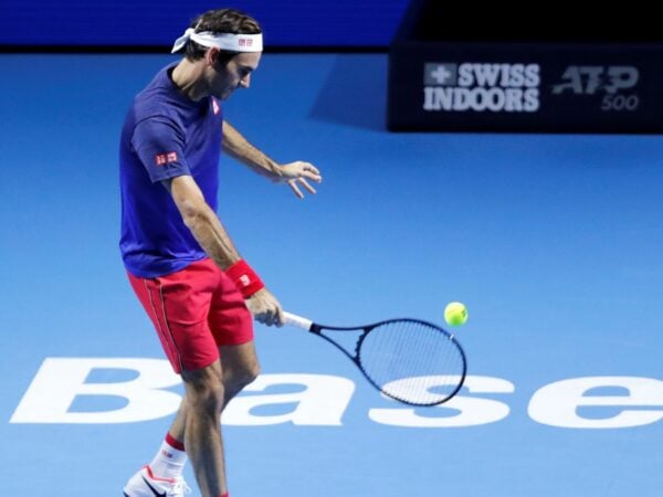 Switzerland's Roger Federer during practice at St. Jakobshalle, Basel, Switzerland in October 2019