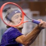 Taylor Fritz at the 2022 Miami Open at Hard Rock Stadium