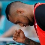 Nick Kyrgios (AUS) at the Miami Open at Hard Rock Stadium.