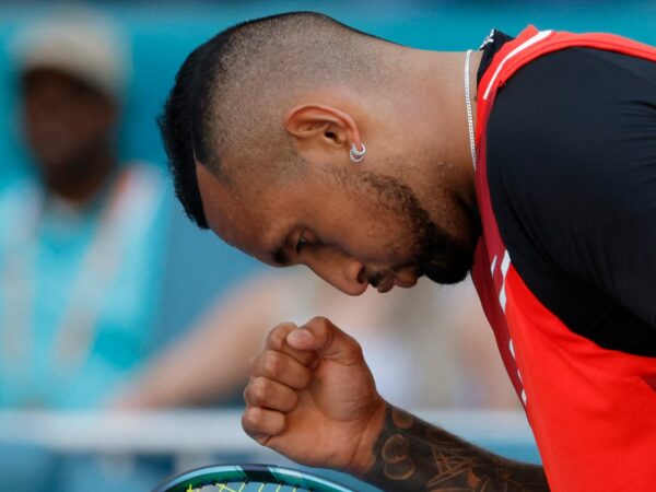 Nick Kyrgios (AUS) at the Miami Open at Hard Rock Stadium.