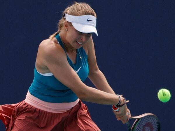 Linda Fruhvirtova at the Miami Open at Hard Rock Stadium.