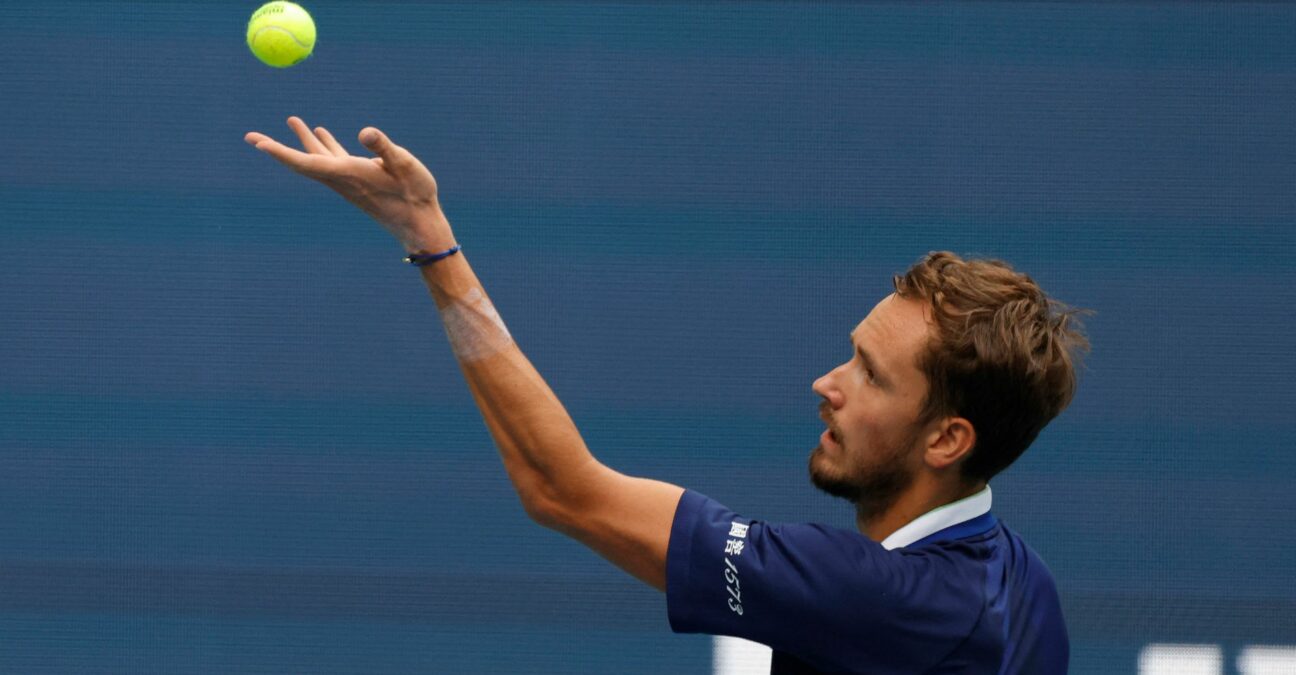 Daniil Medvedev at the Miami Open at Hard Rock Stadium.