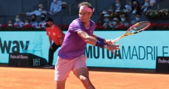 Rafael Nadal, Spain, during Mutua Madrid Open in May 2021