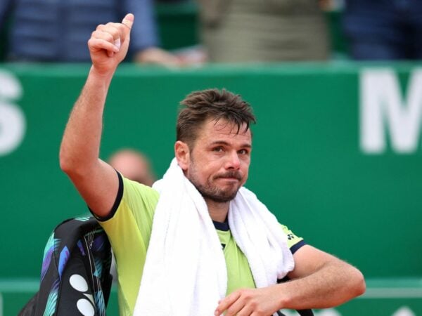Switzerland's Stan Wawrinka leaves the court after losing his first round match against Kazakhstan's Alexander Bublik at the Monte Carlo Masters