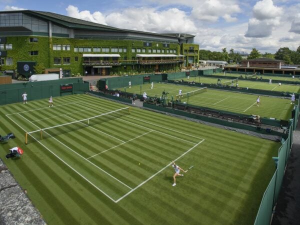 General view over the outside courts at Wimbledon