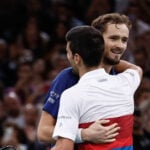 Daniil Medvedev and Novak Djokovic, 2021, paris