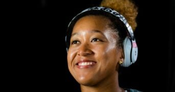 Naomi Osaka of Japan talks to the media at the 2022 Miami Open WTA 1000 tennis tournament