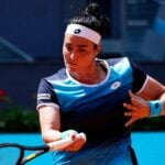 Tunisia's Ons Jabeur in action during her quarter final match at the Madrid Open