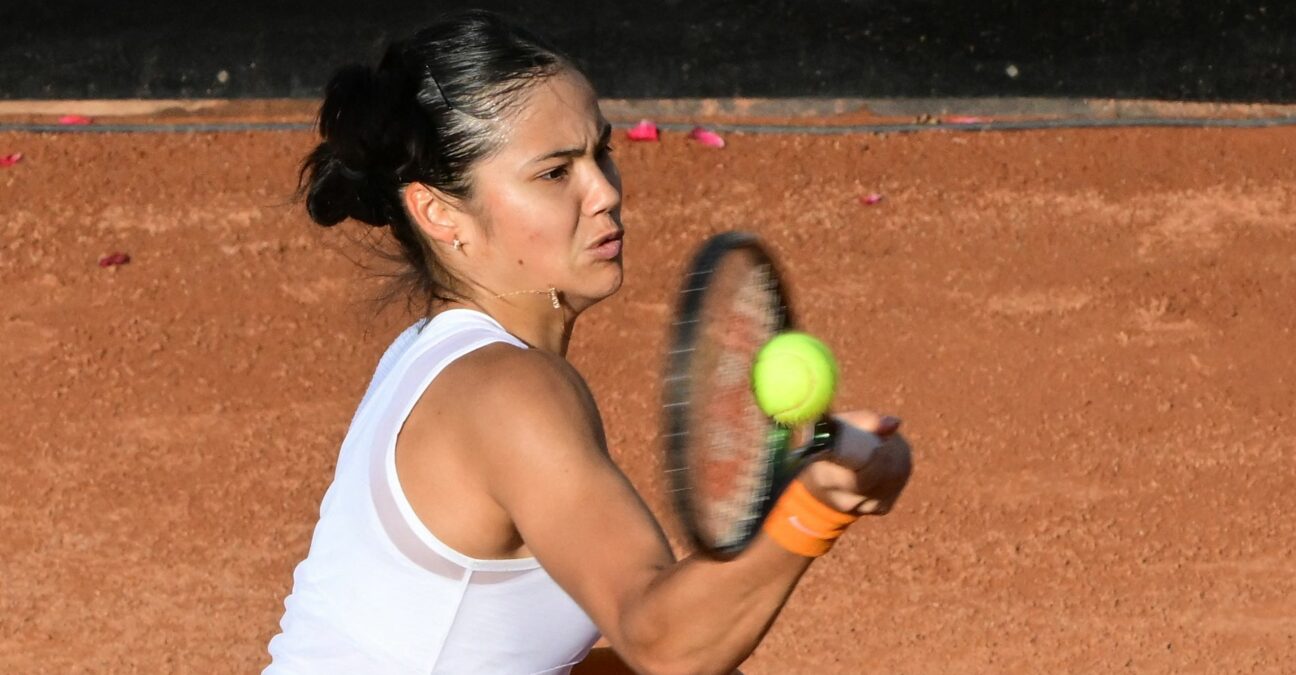 Britain's Emma Raducanu in action at the WTA Italian Open in Rome
