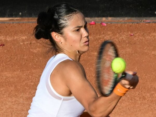 Britain's Emma Raducanu in action at the WTA Italian Open in Rome