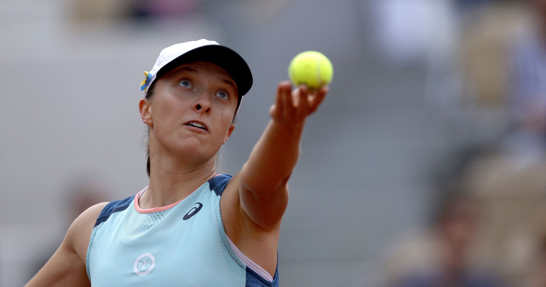 Poland's Iga Swiatek in action at the French Open