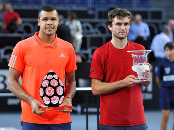 Jo Wilfried Tsonga and Gilles Simon at the Moselle Open in Metz in 2015