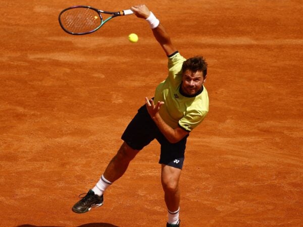 Switzerland's Stan Wawrinka in action during his first round match at the ATP Masters 1000 in Rome