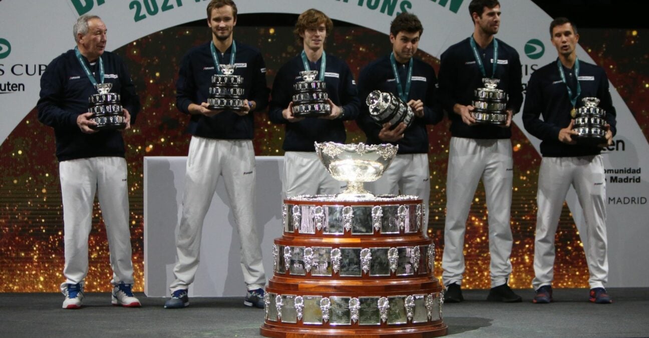 Team Russia in Podium during the Davis Cup 2021