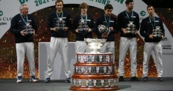 Team Russia in Podium during the Davis Cup 2021