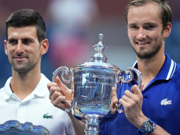 Novak Djokovic and Daniil Medvedev at the 2021 U.S. Open