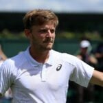 David Goffin after he won his first round match at Wimbledon 2022