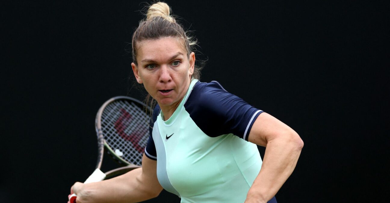 Romania's Simona Halep in action at the Birmingham Classic