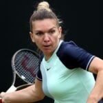 Romania's Simona Halep in action at the Birmingham Classic
