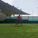 Rafael Nadal practicing on grass, June 16th, 2022