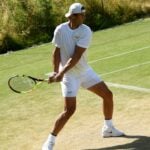 Spain's Rafael Nadal during a practice session at Wimbledon in 2019