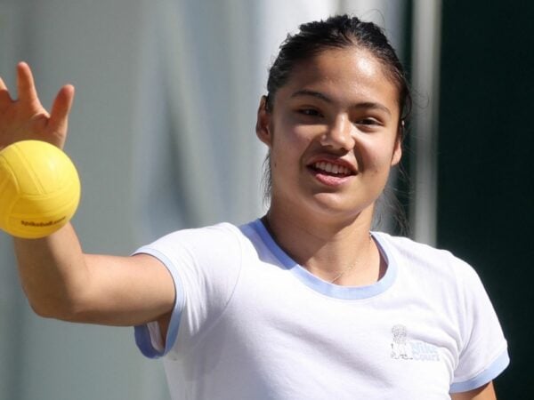 Britain's Emma Raducanu plays 'Spikeball' ahead of Wimbledon