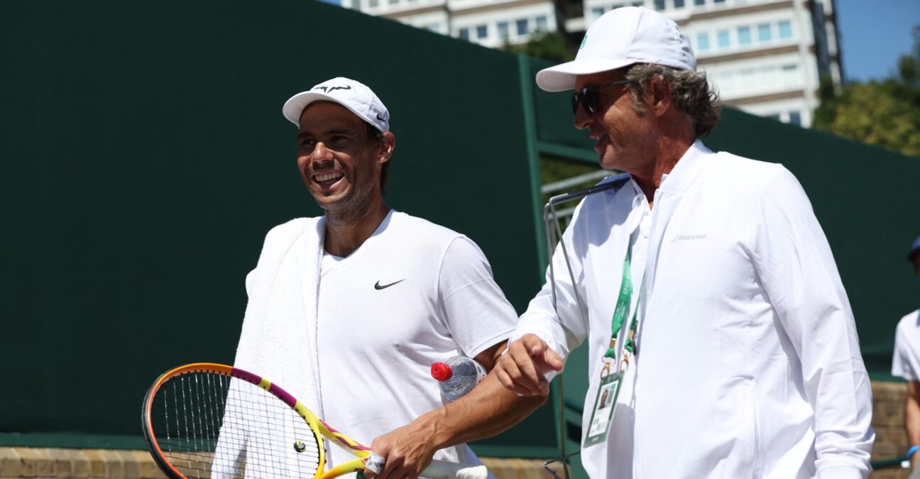 Rafael Nadal after practice at Wimbledon