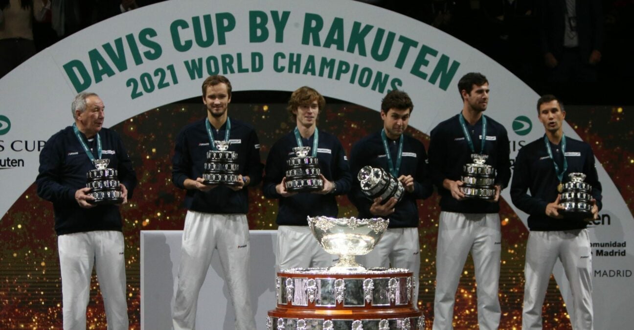 Team Russia in Podium during the Davis Cup 2021