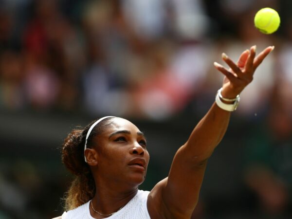 Serena Williams of the U.S. in action at Wimbledon in 2019