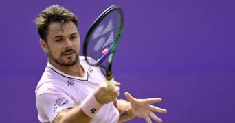 Stan Wawrinka in action at the Queen's Club Championships in Eastbourne
