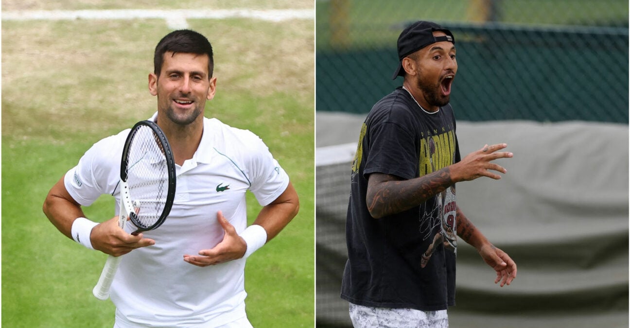Novak Djokovic and Nick Kyrgios at Wimbledon 2022