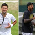 Novak Djokovic and Nick Kyrgios at Wimbledon 2022