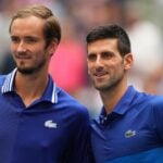 Daniil Medvedev and Novak Djokovic at the 2021 US Open