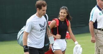 Andy Murray and Emma Raducanu at Indian Wells in 2021