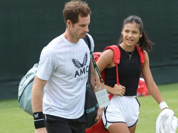Andy Murray and Emma Raducanu at Indian Wells in 2021