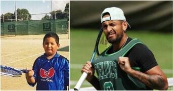Nick Kyrgios as a kid and at Wimbledon 2022