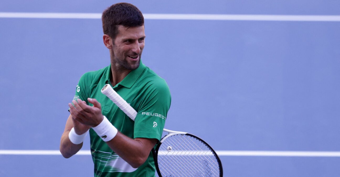 Novak Djokovic performs during the opening of a regional tennis centre in Visoko, Bosnia and Herzegovina